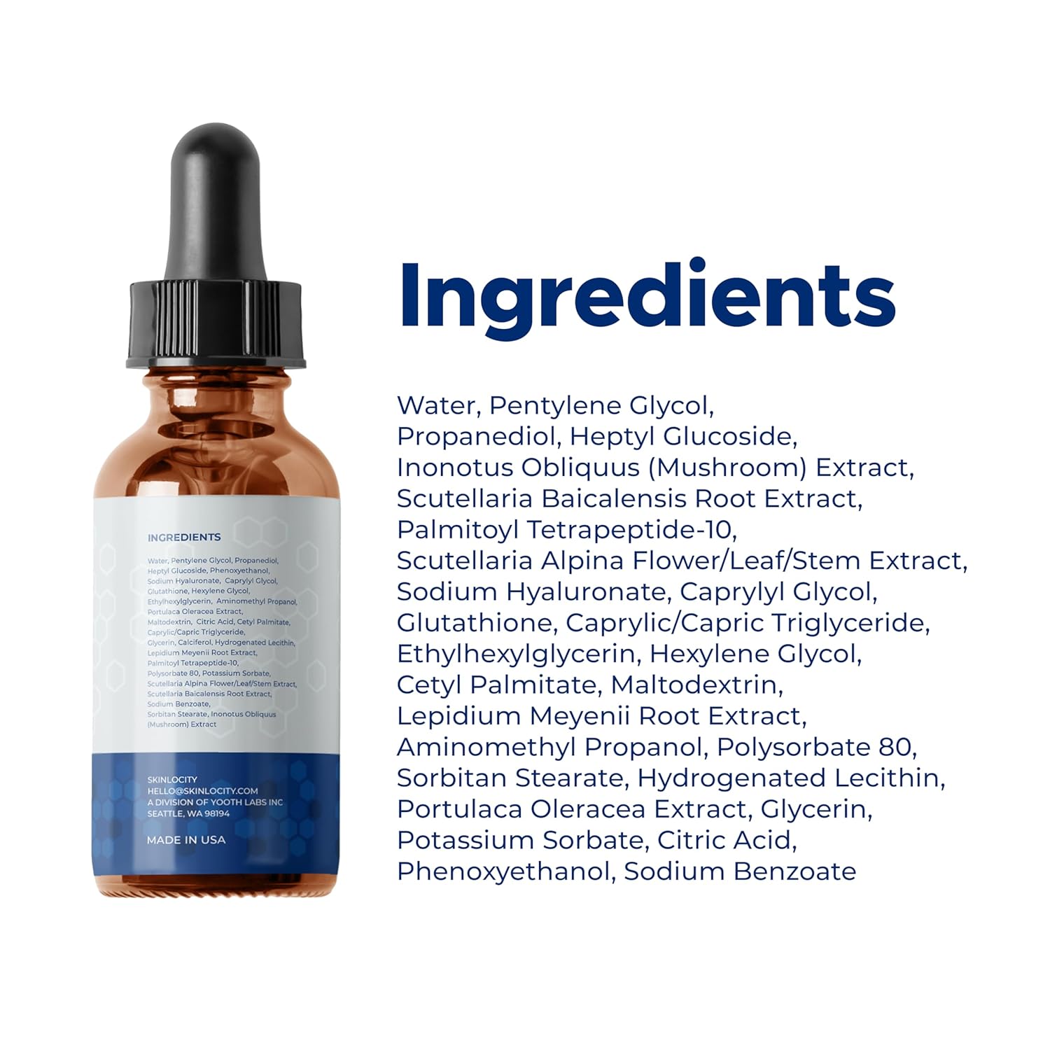 Skinlocity Re-Serum Anti Aging Face Serum - Glutathione, Maca Root Extract, Hyaluronic Acid, Chaga Mushroom Extract, Visibly Reduces Lines & Wrinkles