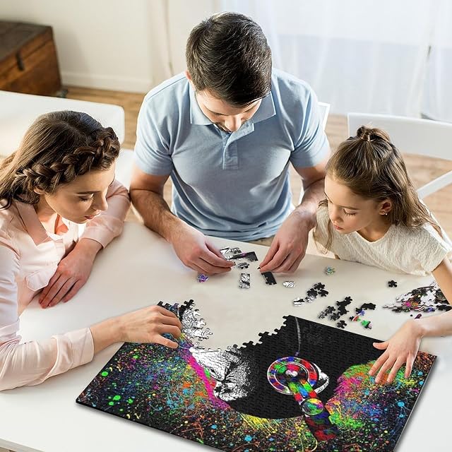 Foto 6 de 8 de Gorila con Auriculares Puzzle de 1000 Piezas Papel para Adultos Estilo Graffiti Colorido Juego Relajante…