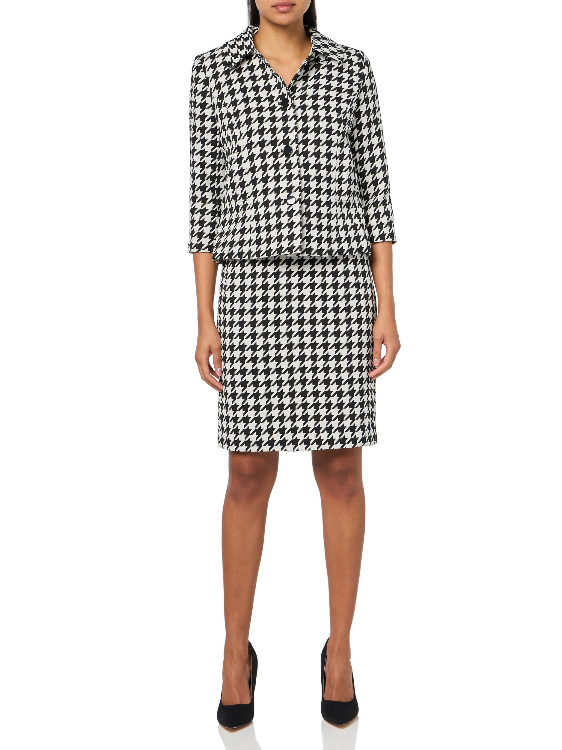 Le Suit Womens Four Button Boxy Blazer Skirt