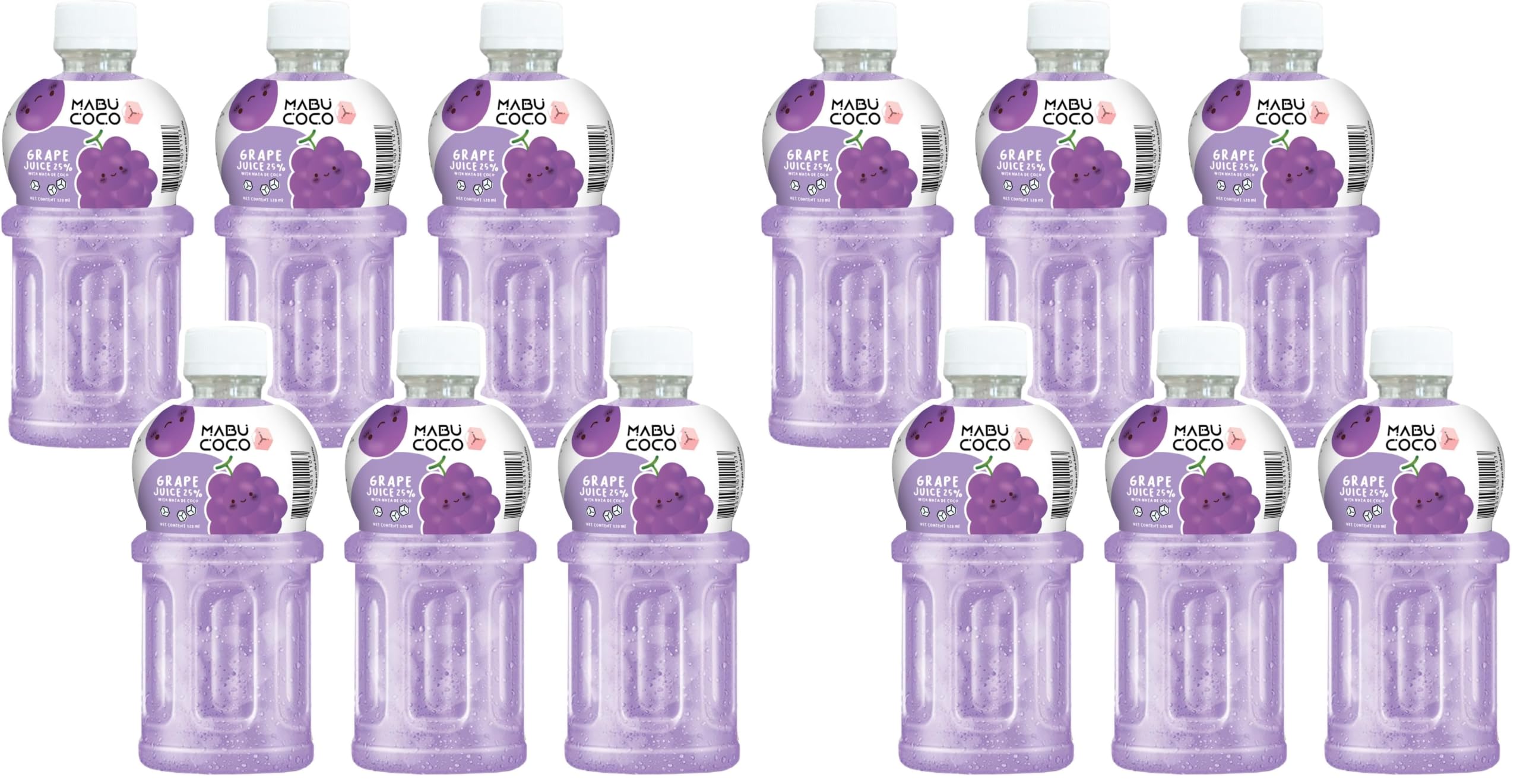 Mabu Coco Grape Juice with 25% Nata De Coco | Energy Booster | Fresh Fruit Juice - No Added Preservatives and Artificial Colours - PACK OF 12 (320ml Each)-image-22