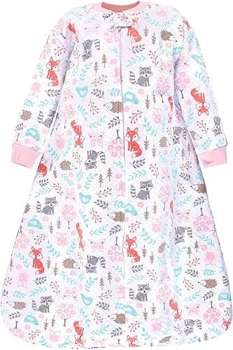 Miniatura 1 de Hudson Baby Saco de dormir unisex de manga larga acolchado para bebé, manta de vestir con diseño de zorro bosque, 12-18 meses (paquete de 2)