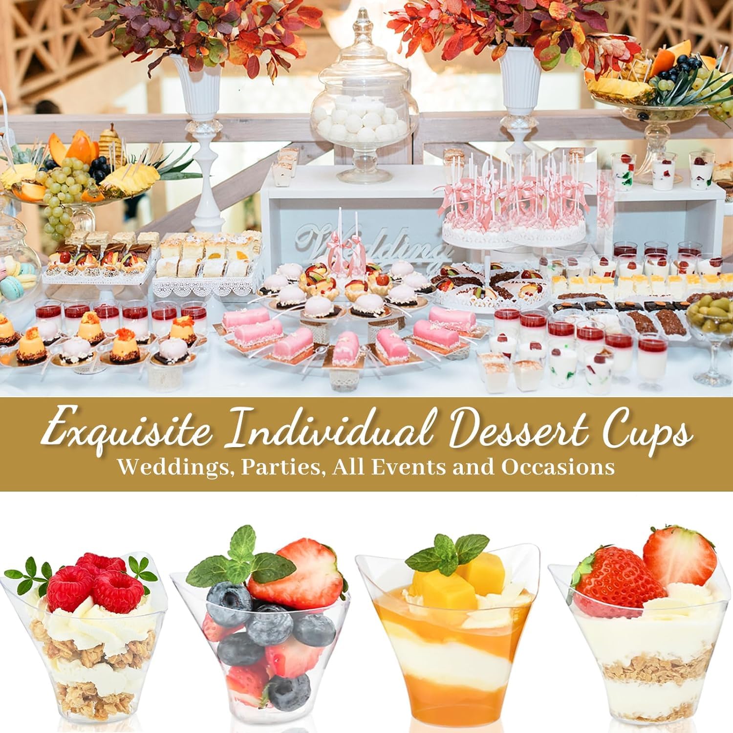 APOLLINE INDIA® Mousse Cup Tulip Dessert Cup (Pack of 20) 4
