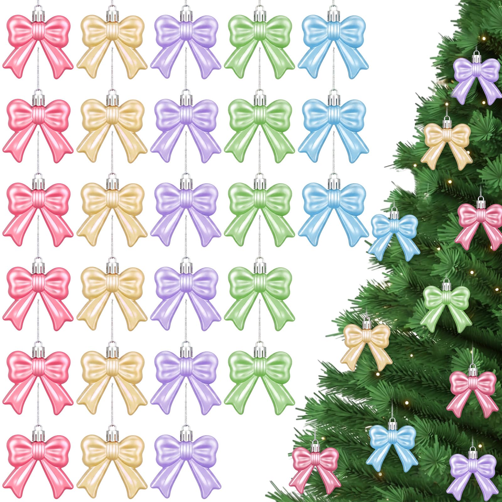 Gejoy 24 pezzi 3D Candy Bow Party Hanging Ornament White Coquette Bow Centrotavola Decorazioni di compleanno per tavolo Addio al nubilato Nuziale Festa di nozze Decor