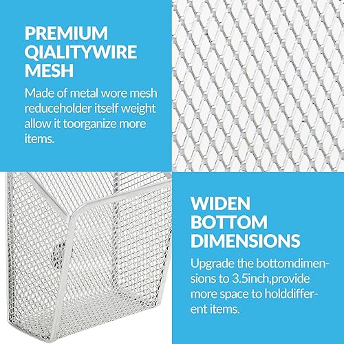 Miniatura 5 de LUCYCAZ Soporte magnético para bolígrafo, paquete de 2 organizadores magnéticos para lápices, imanes fuertes individuales, soporte de malla para