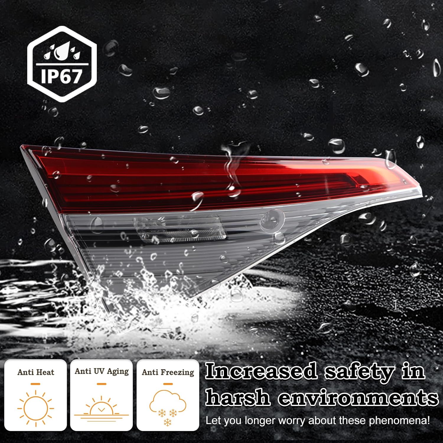 LH LED Inner Trunk Lid Tail Light Assembly Fit for 2022 2023 2024 Honda Civic Sedan Rear Lamp Left Driver Side With Bulbs 34155-T20-A01