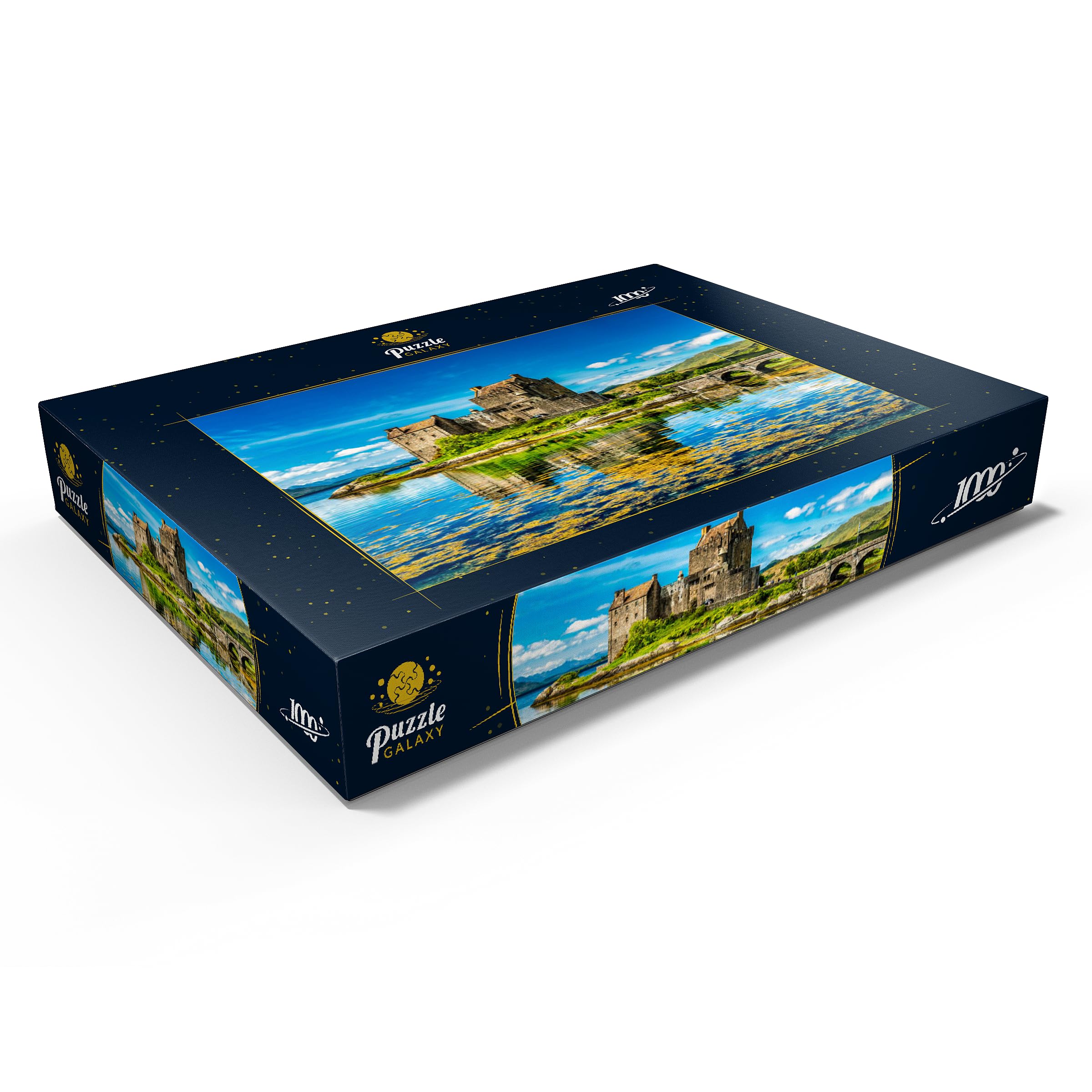 Zamek Eilean Donan W Ciepły Letni Dzień - Dornie, Szkocja - Premium 1000 sztuk Puzzle - MyPuzzle Specjalna kolekcja Puzzle Galaxy