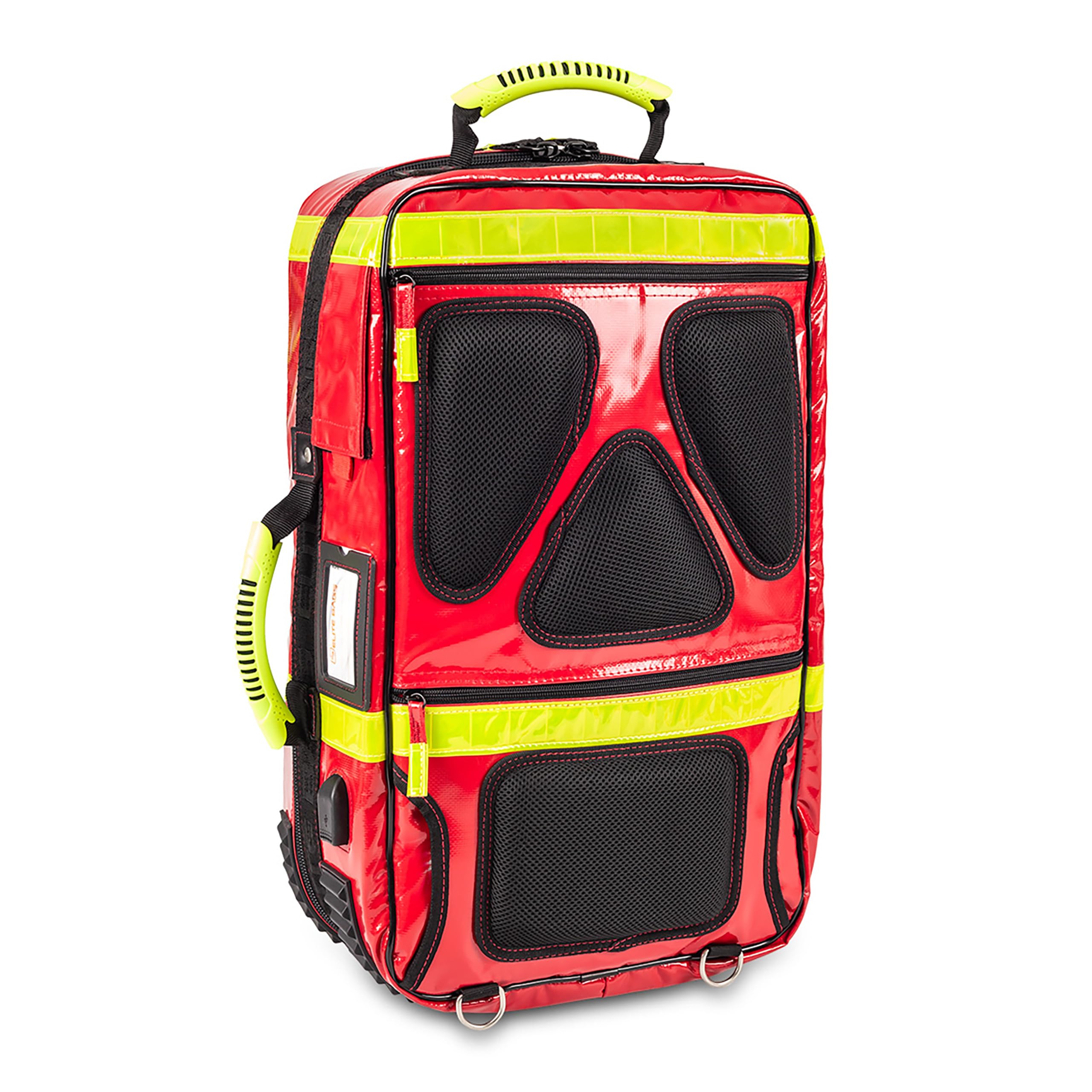 ELITE BAGS - EMERAIR PLANE Notfallkoffer | rot | robuster Notfallrucksack | ergonomisches Rucksack-Tragesystem | inkl. Modultaschen | Stoß-Schutz und Polsterung