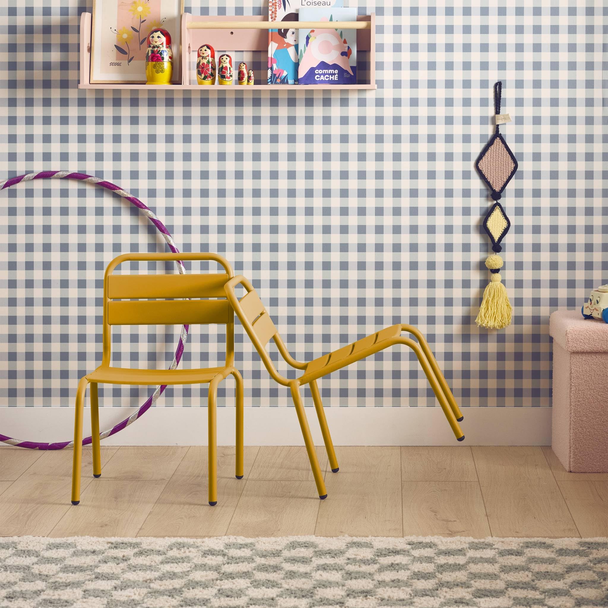 Alice's Garden sweeek - Lot de 2 chaises en métal Jaune pour Enfant. Salon de Jardin Enfant