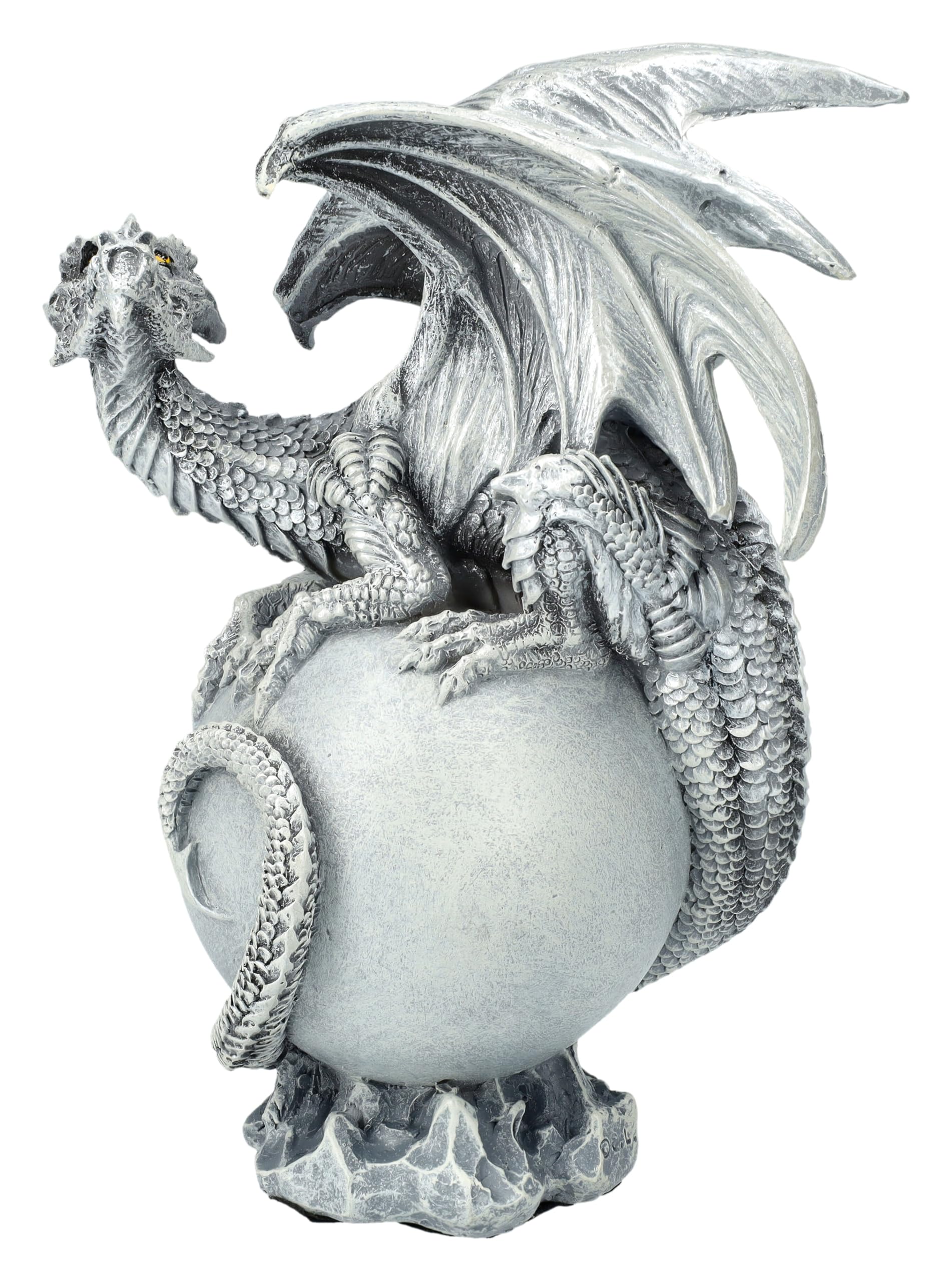 Figuren Shop GmbH Drachenfigur auf Mond - Luna Dragon 15 cm - Statue Deko Figur Drache Dragon Sammlerstück für Drachenliebhaber
