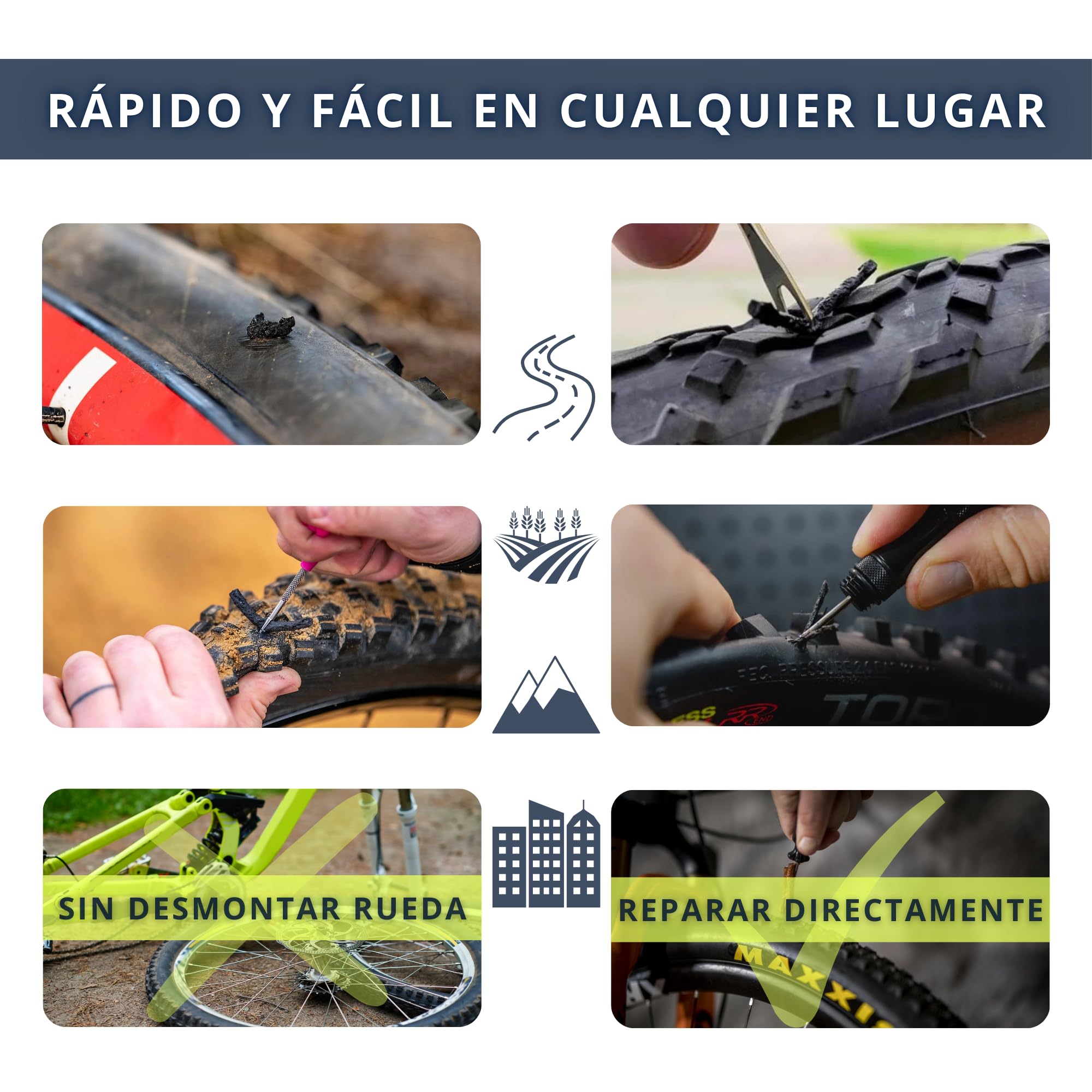 30 stoppini di ricambio 3,5 x 50 mm per kit strumento di riparazione punture mtb | ricambio stoppini mtb | stoppini riparazione tubeless mtb e strada | ricambi antiforature bicicletta