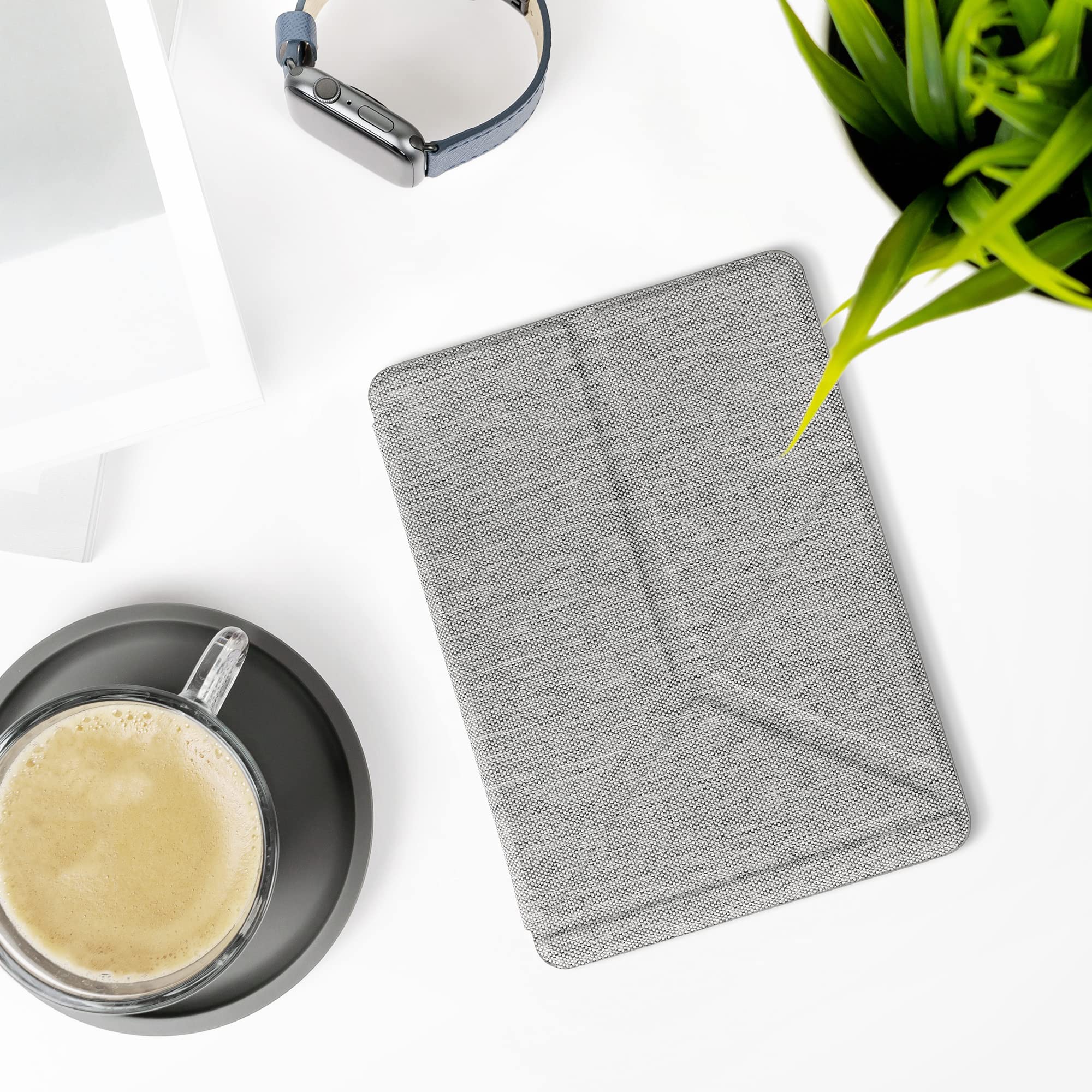kwmobile materiałowe etui na e-czytnik kompatybilne z Amazon Kindle Paperwhite 11. generacji 2021 – pokrowiec na e-czytnik w jasnoszarym kolorze