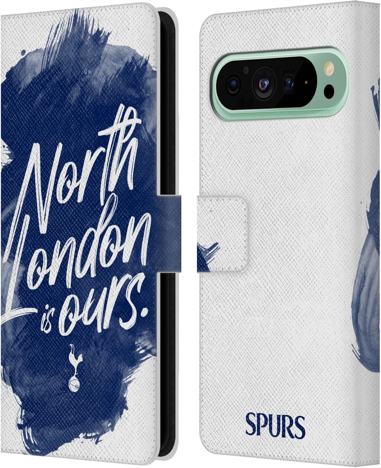 Head Case Designs Officially Licensed Tottenham Hotspur F.C. Distressed Badge Leather Wallet Case Compatible with Google Pixel 9 Pro XL