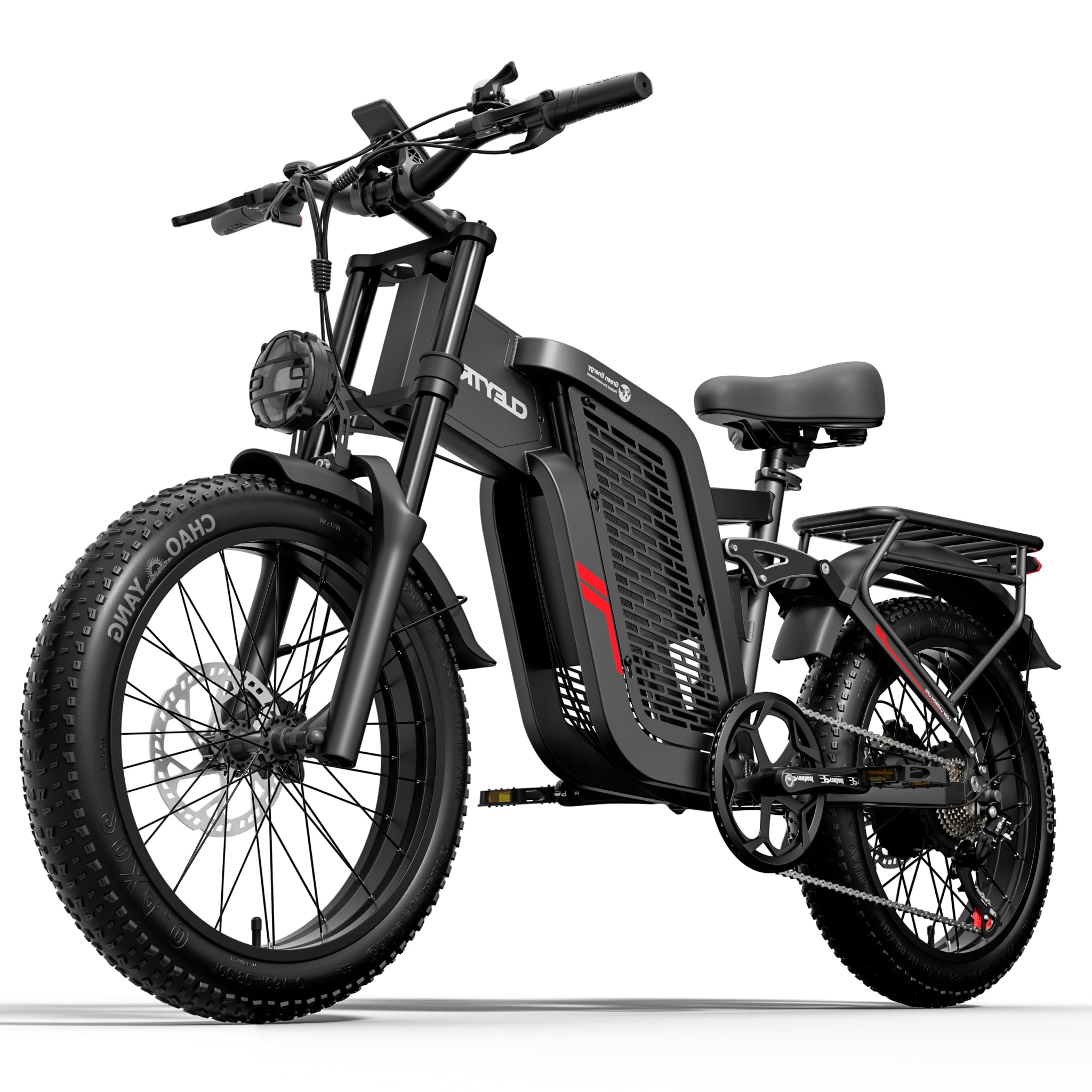 Bicicleta eléctrica para Adultos, Doble Motor, batería de Iones de Litio de 52 V24 Ah, autonomía máxima de 45 a 90 km, neumáticos Anchos de 20", suspensión Completa.