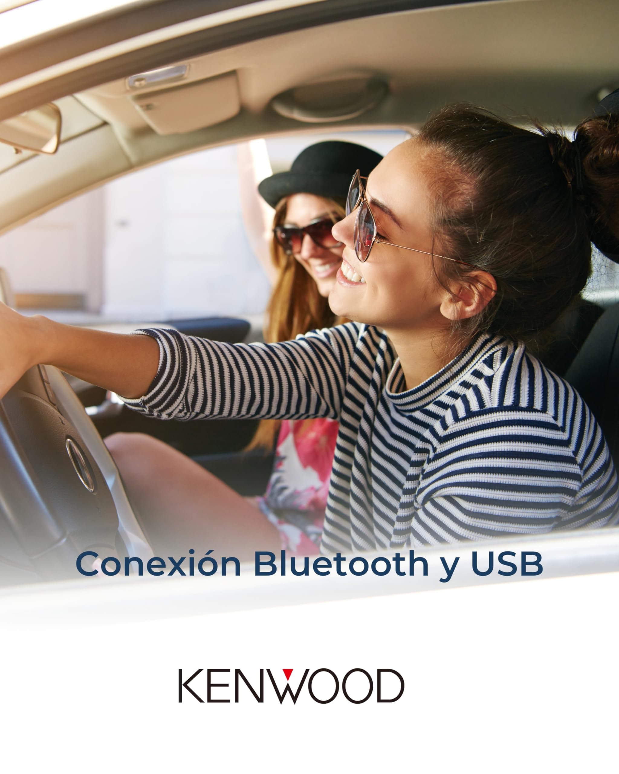 Kenwood DMX129BT - Receptor Multimedia Digital, Pantalla de 6.8 Pulgadas, Bluetooth, USB, Entrada AV, estéreo para Coche | Receptor multimedia 2 DIN con manos libres y entrada AV - Sonido claro y control táctil