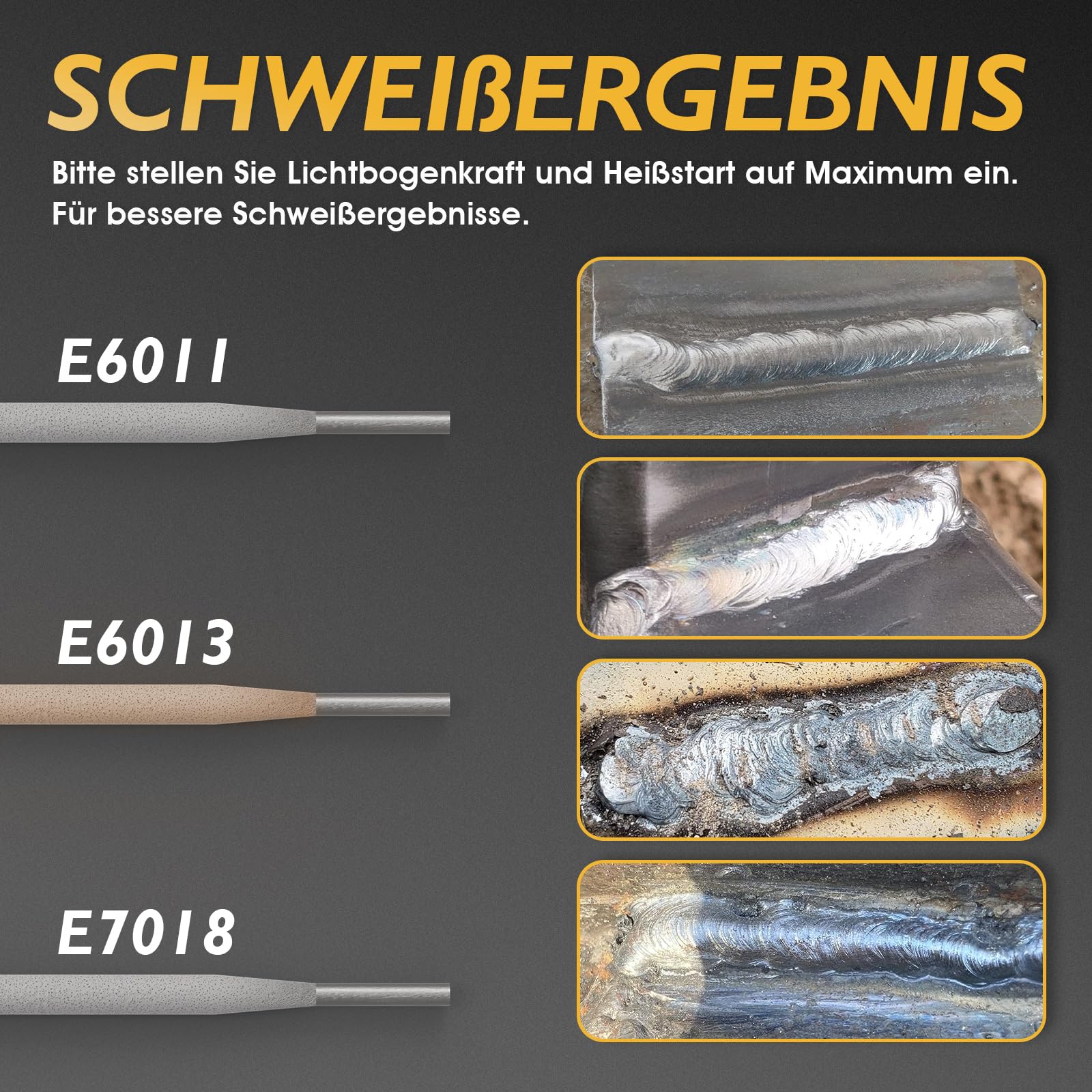 TOOLIOM 135 Ampere 230Volt Schweißgerät, MMA Stick Schweißgerät, Gleichstrom Wechselrichter, Schweißgerät mit Hot Start, Arcforce und Anti-Stick, Tragbares Schweißgerät