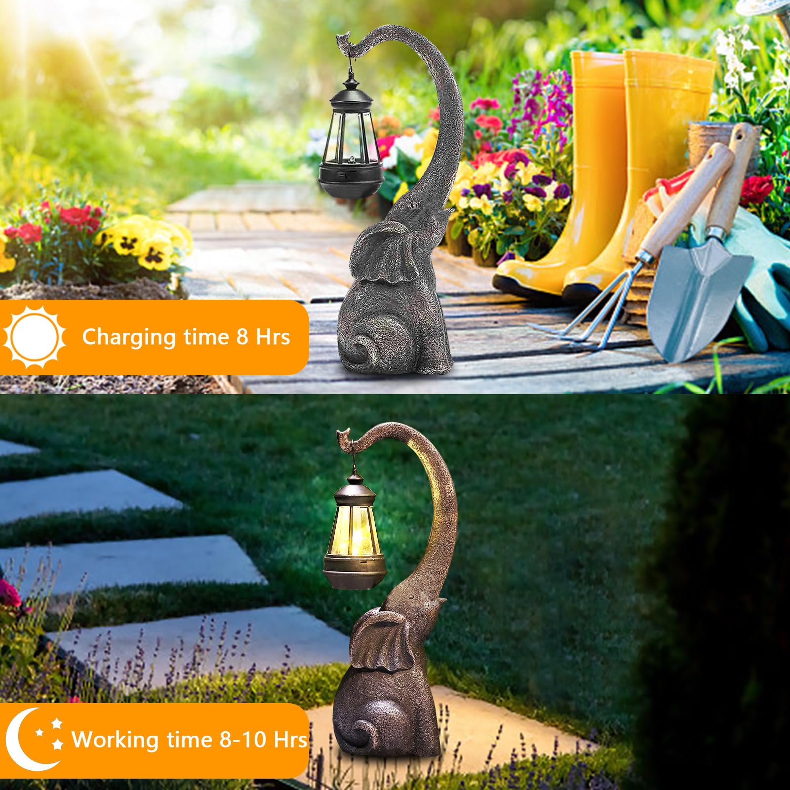 Lanterna Decorativa Con Gnomo E Uccelli Ornamento Solare - Foto 11