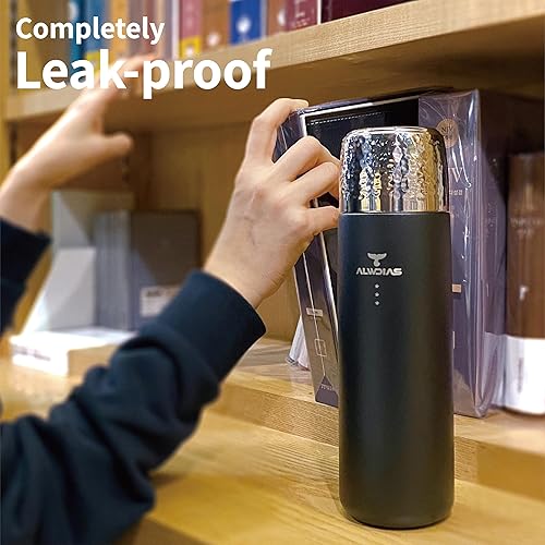 Miniatura 2 de Thrista - Frasco de acero inoxidable 316 aislado al vacío para bebidas calientes y frías, botella a prueba de fugas con infusor de titanio, diseño