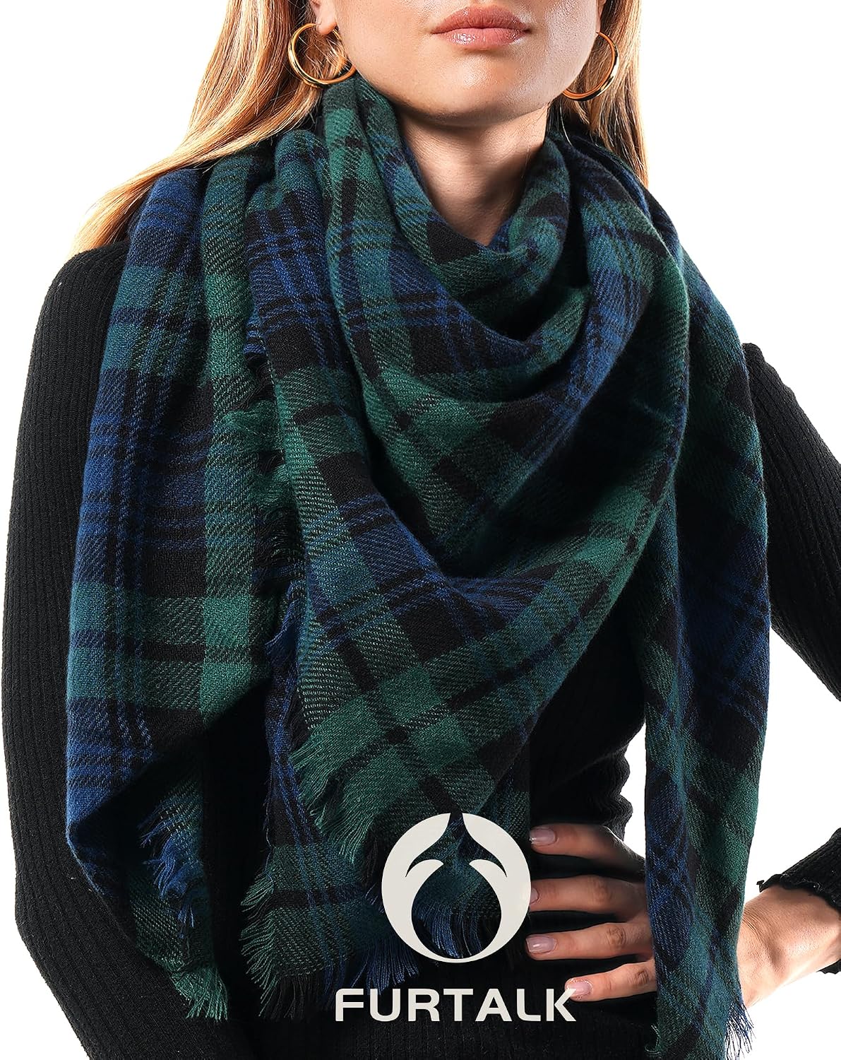 FURTALK Scarf for Women Plaid Soft Shawl Wraps Fall Winter Blanket Womens Scarves