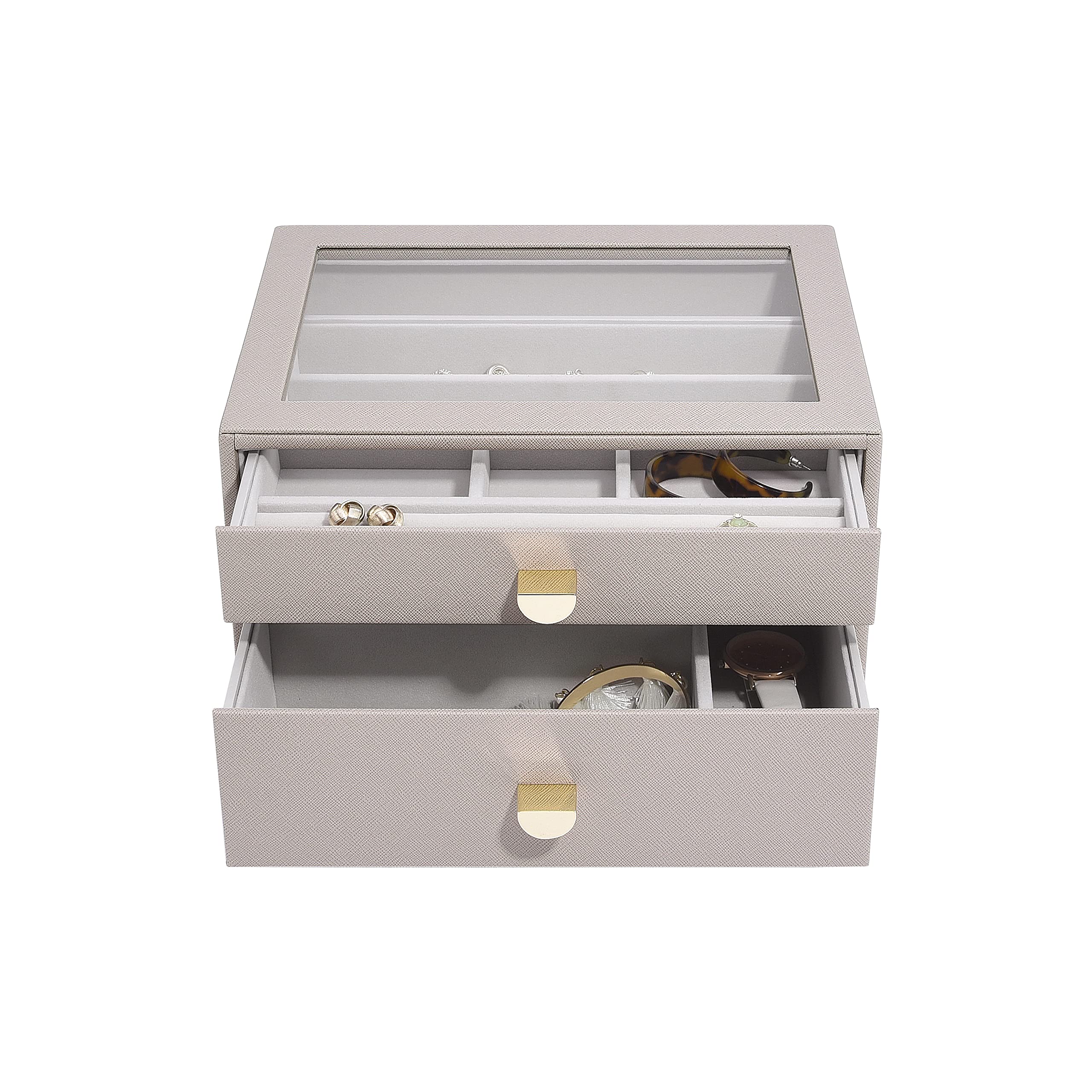 Stackers Taupe Classic Jewellery Box - Set of 2 (with drawers)