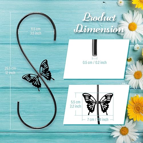 Miniatura 4 de Atractivos ganchos en S para colgar, paquete de 2 perchas de acero en forma de S, perchas de jardín resistentes para plantas colgantes, herramientas