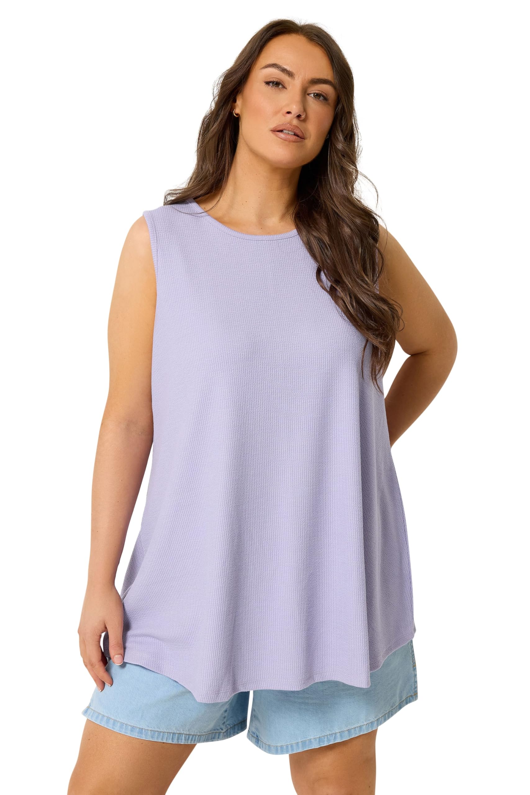 Yours Women's Soft Touch Swing Vest Top in Lilac | Size: 26-28