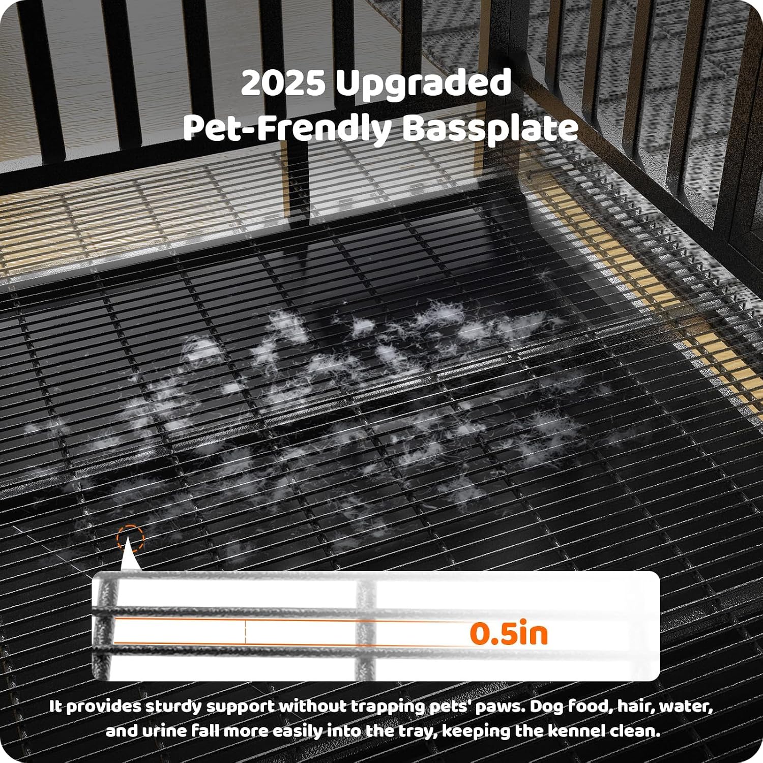 Heavy Duty Dog Crate, 48 Inch Indestructible Dog Crate XXL Giant Metal Kennel for Large Dogs, Escape Proof Strong Metal Dog Cage with Wheels & Tray, High Anxiety Indoor Dog House