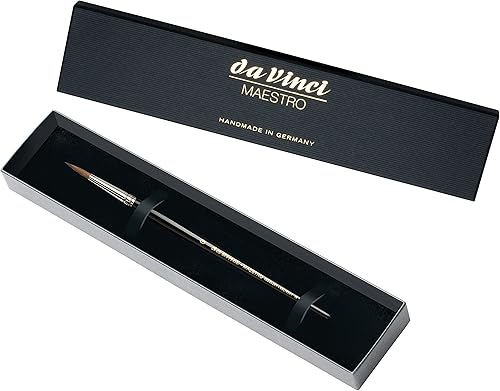 da Vinci Watercolor Series 10 Maestro - Brocha redonda con caja de regalo, color rojo Kolinsky con caja de regalo, tamaño 6