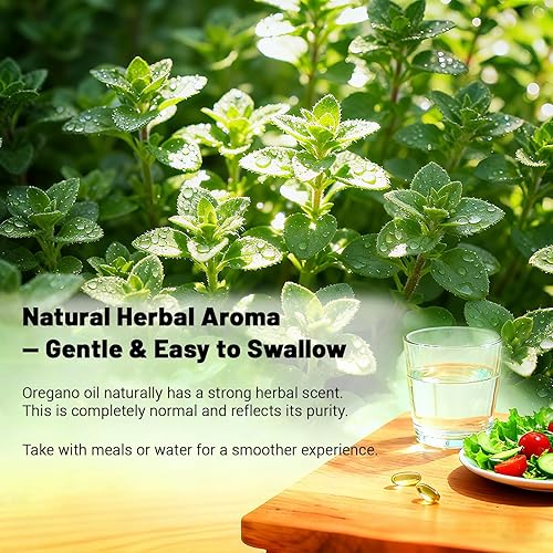 Miniatura 5 de Cápsulas de aceite de orégano 2 en 1, aceite de orégano con aceite de semilla negra, suplemento extraído de hierbas con carvacrol  300 cápsulas -