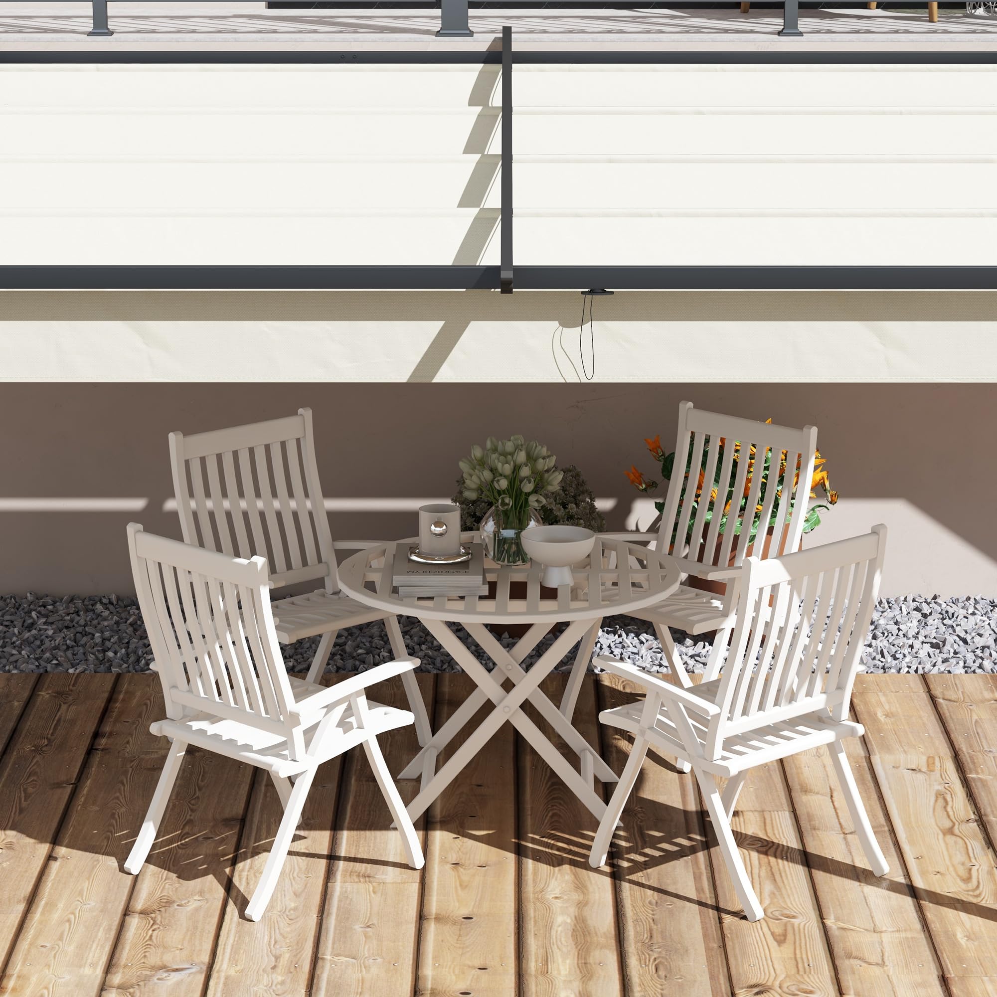 Outsunny Pérgola de Pared 4x3 m Cenador de Jardín con Techo Retráctil de Poliéster y Marco de Acero para Celebraciones Fiestas Bodas Crema y Gris Oscuro | Cenador de Jardín, Techo de Poliéster, Marco de Acero, para Celebraciones Fiestas Bodas