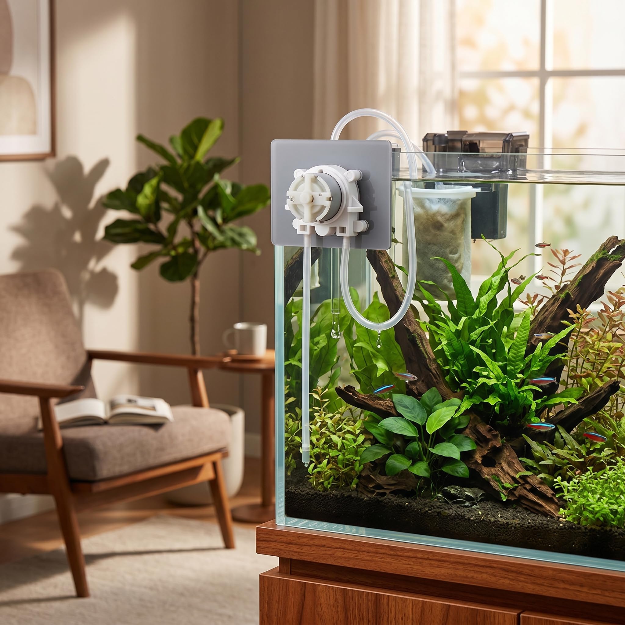 Ausla Pompe Péristaltique DC 6V, Mini Pompe Doseuse pour Aquarium, Débit 20-60 ml/min, Distribution de Liquides et Additifs