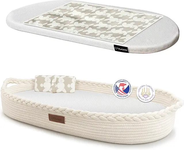 Matelas à Langer Bébé Yunioo avec Coussin de Voyage - Panier à Langer Doux et Durable