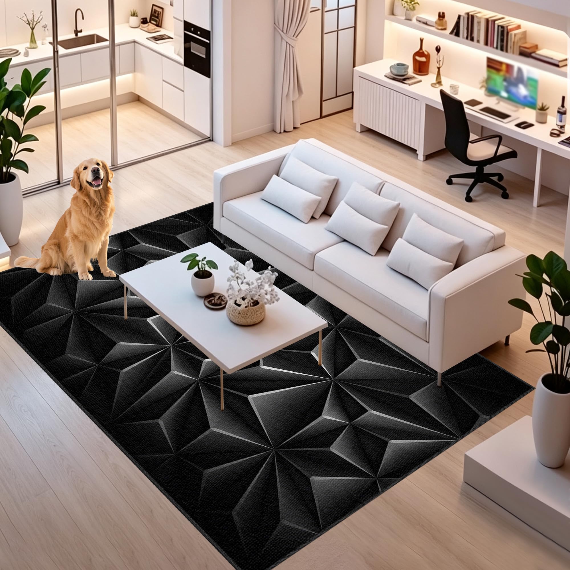 Dywan do sypialni do gier 160 x 210 cm Dywan do salonu dla graczy 3D Dywaniki do pokoju do gier Sofa Nocna Sofa Zmywalna Duże Antypoślizgowe Miękkie Dywaniki Dla Dzieci Nastolatki Chłopiec Dziewczęta