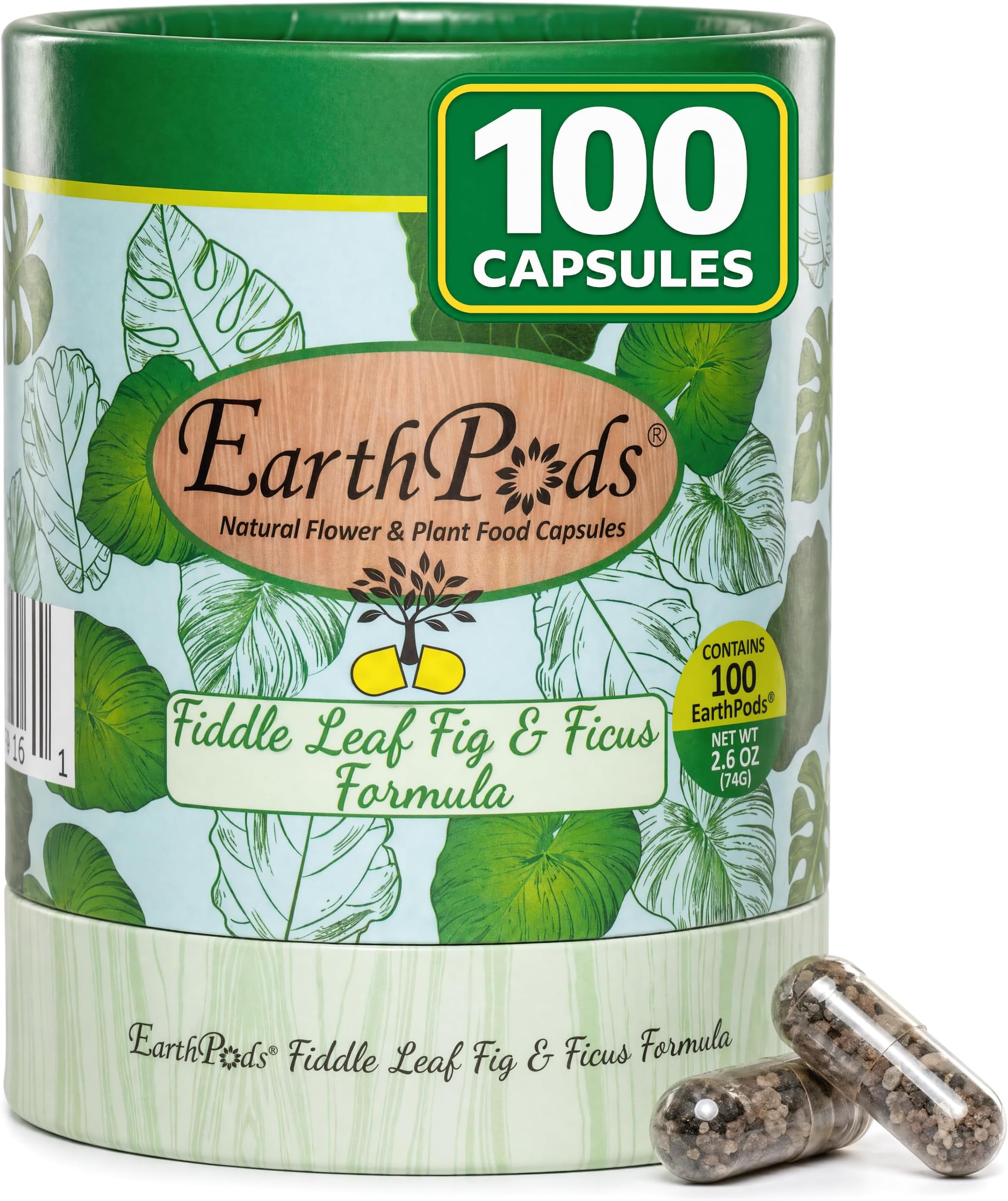EarthPodsยฎ Bio-Organic Fiddle Leaf Fig Plant Food Capsules | Ficus & Monstera Fertilizer