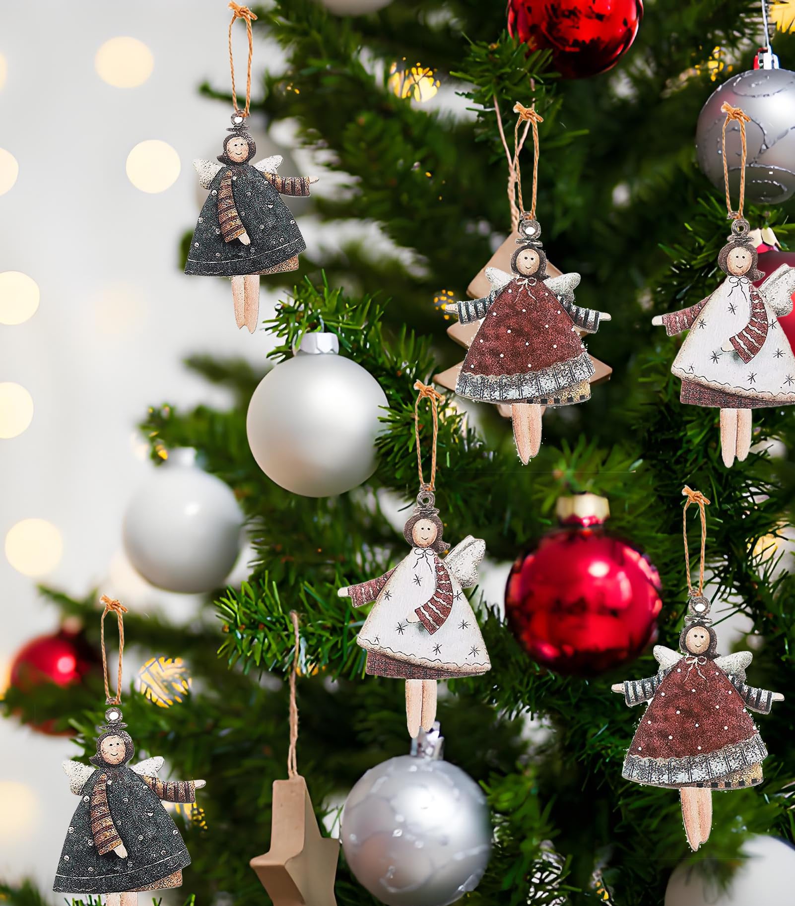 Kerstboomhangers Hout & Honeycomb - 10 stuks kopen Kerstboomhangers Hout & Honeycomb - 10 stuks kopen