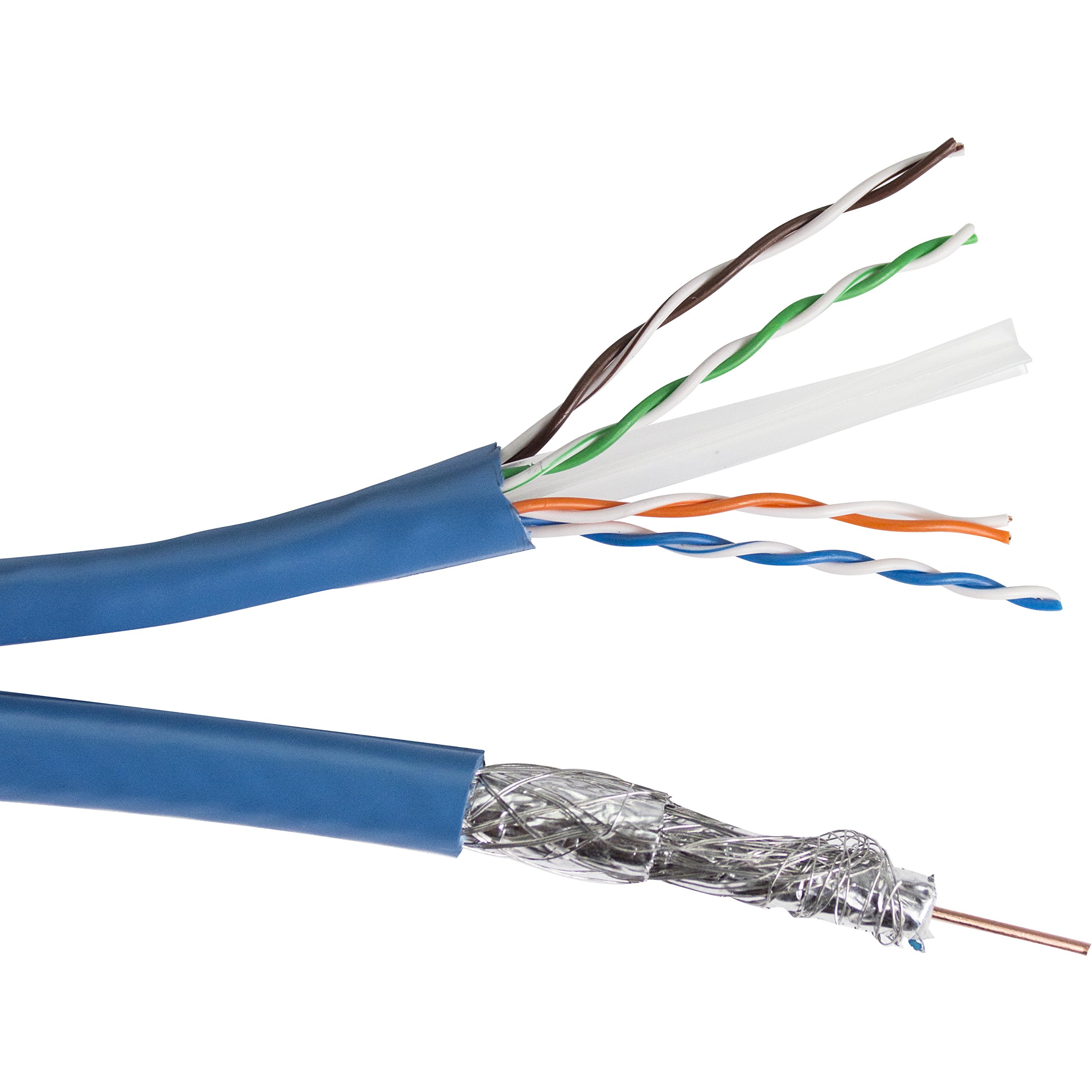 Amazon.com: 1x CAT6 550 MHz 23 AWG Solid BC 4PR UTP + 1x RG6/U