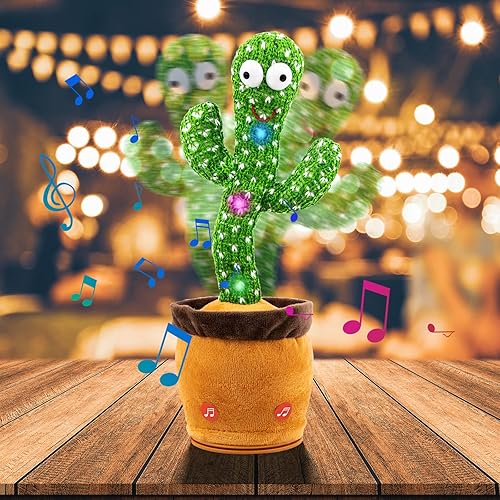 Miniatura 3 de Juguete de cactus parlante que repite lo que dices juguetes de cactus para bebés 120 canciones juguetes para niños pequeños para bromas de Navidad