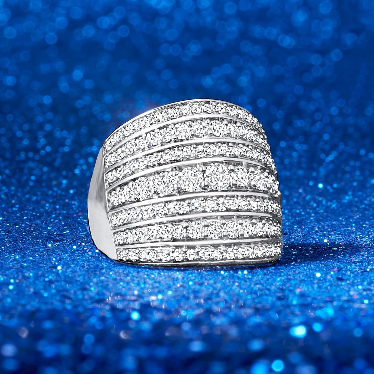 Ross-Simons 2.00 ct. t.w. Diamond Multi-Row Ring in Sterling Silver