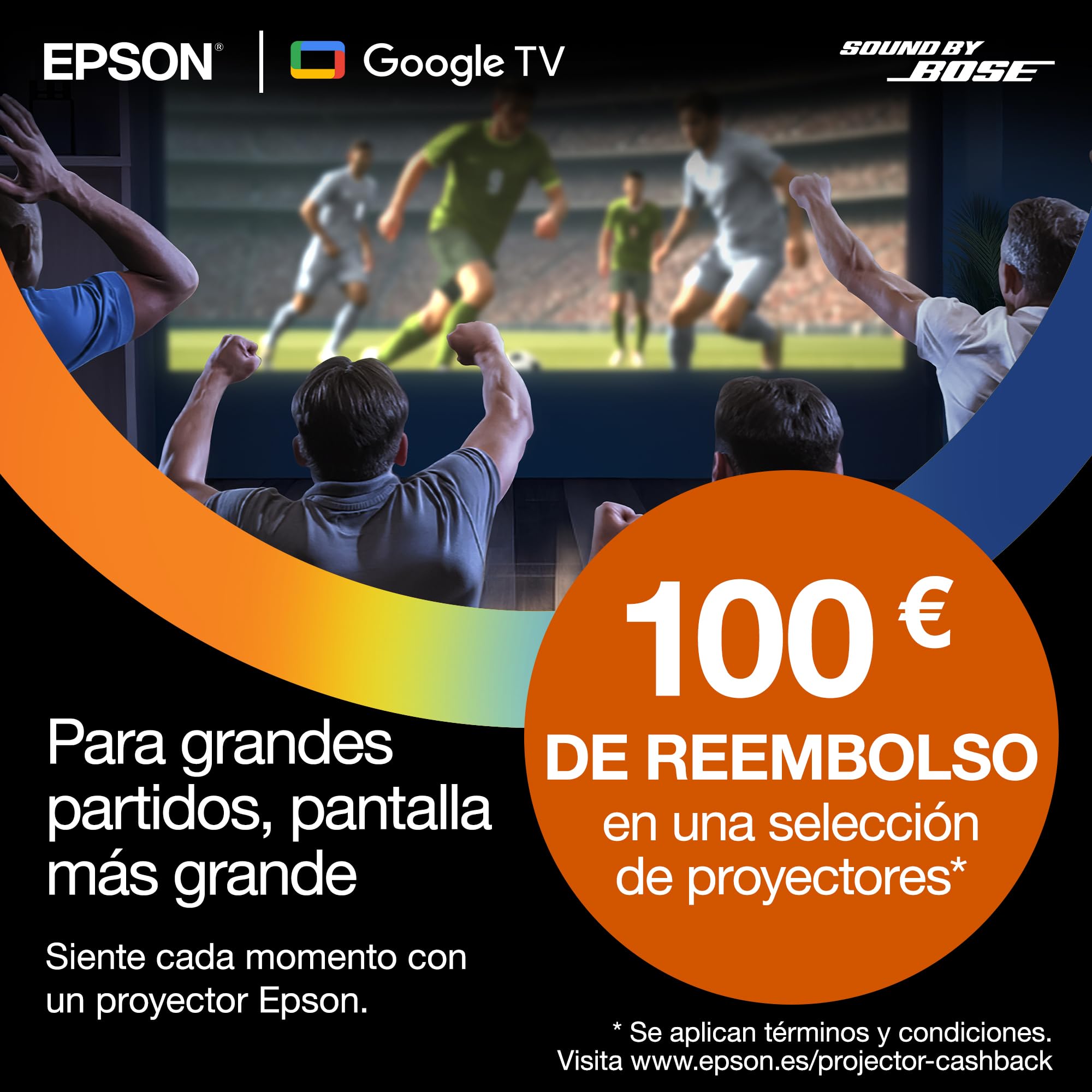 Epson Lifestudio Pop EF-61W | Proyector Smart TV portátil Full HD 1080p | Sound by Bose | 700 lúmenes | 3LCD x RGB-LED | Google TV | Pantallas de hasta 150″ | Garantía de 5 años | Blanco