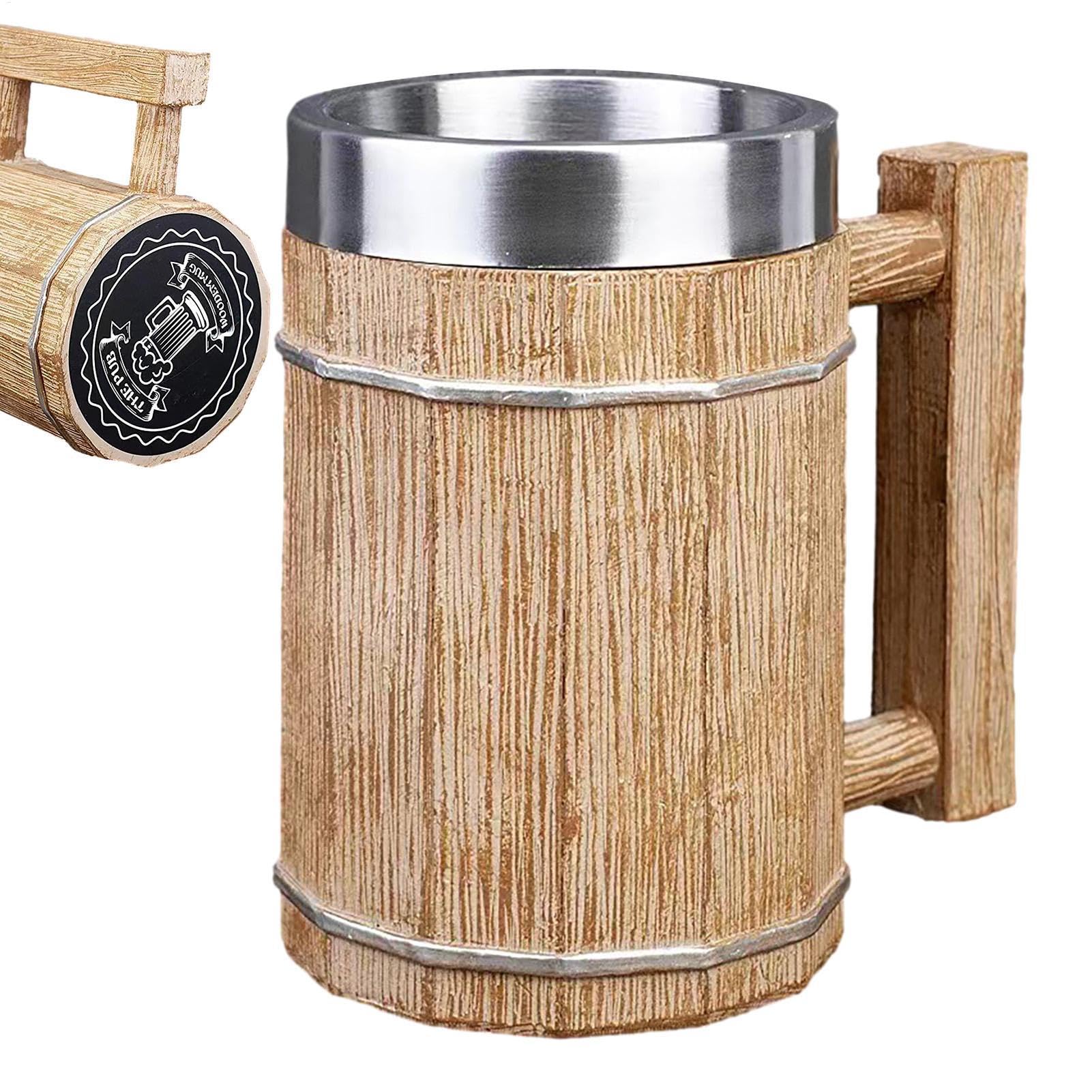 Taza vintage con asa y aislamiento térmico de doble pared de 600 ml