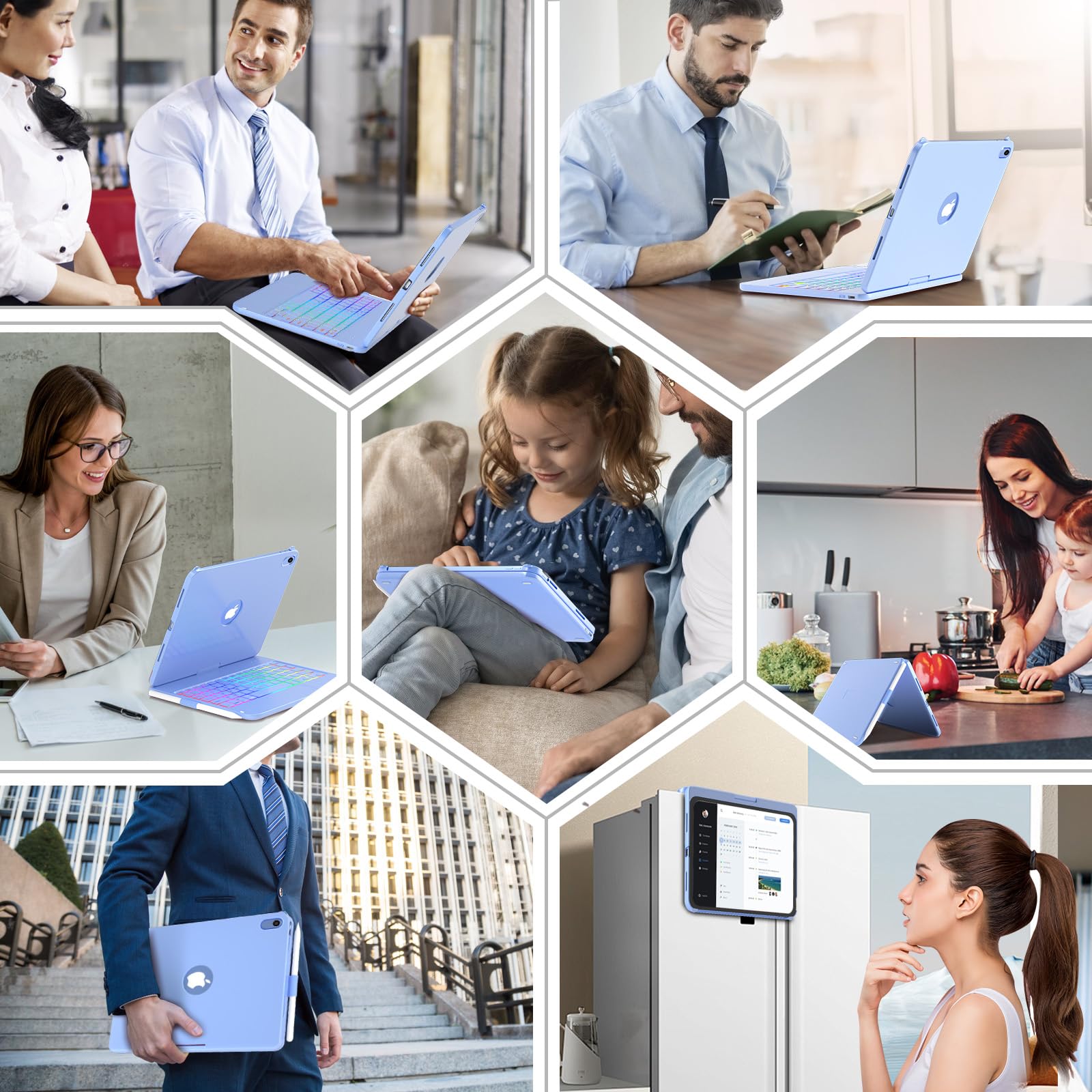 TQQ Funda con Teclado para iPad 11ª Generación A16 2025 y 10ª Generación 2022, con Gran Trackpad de Precisión, Retroiluminado de 10 Colores Estilo Portátil, QWERTY Español Ñ