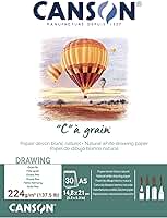 CANSON C à Grain, Papel para Desenho em Bloco, Gramatura 224 g/m², Tamanho A5, 30 Folhas