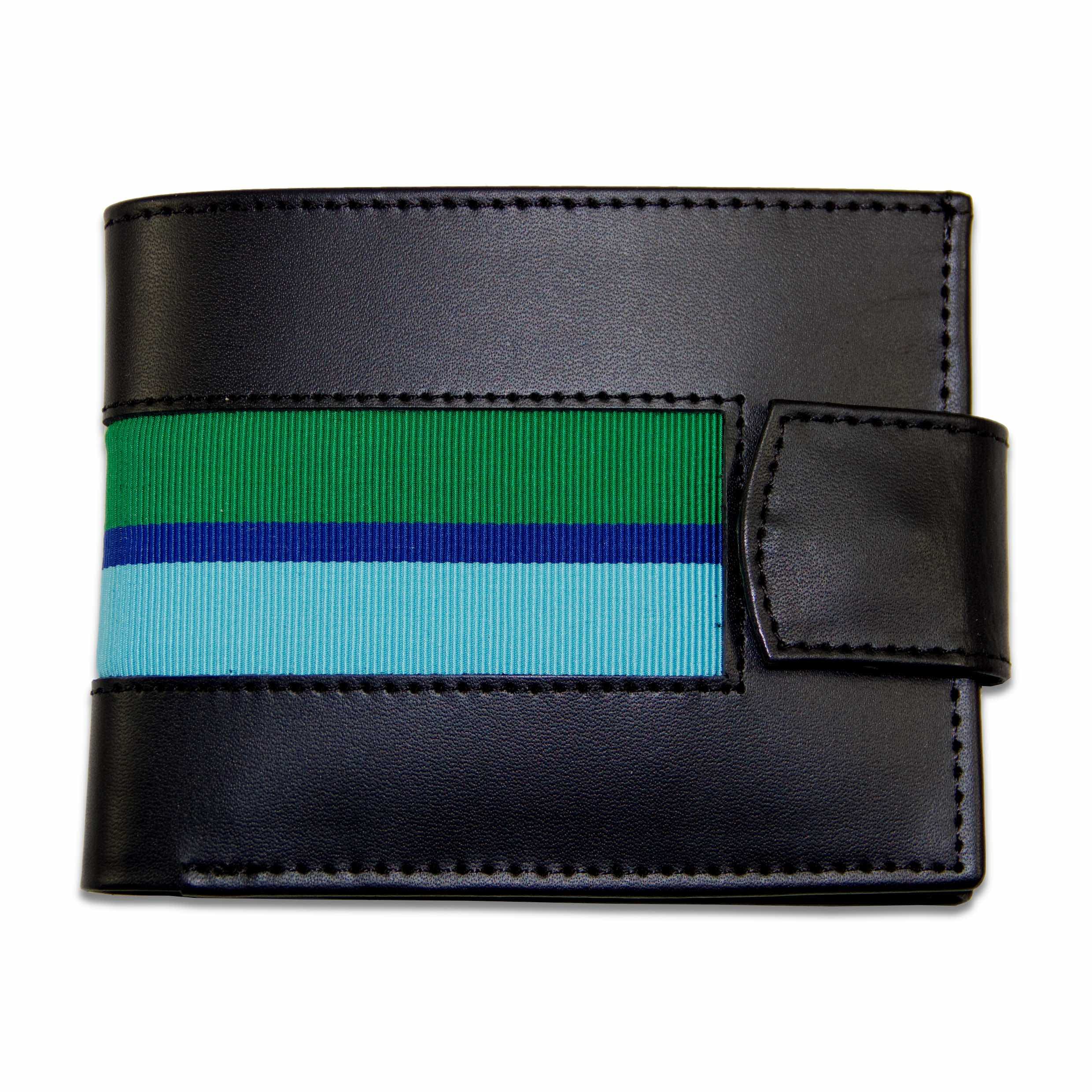 The Regimental Shop Men's Black/Blue/Green The Regital Shop Royal Corps Of Signals Leather Wallet