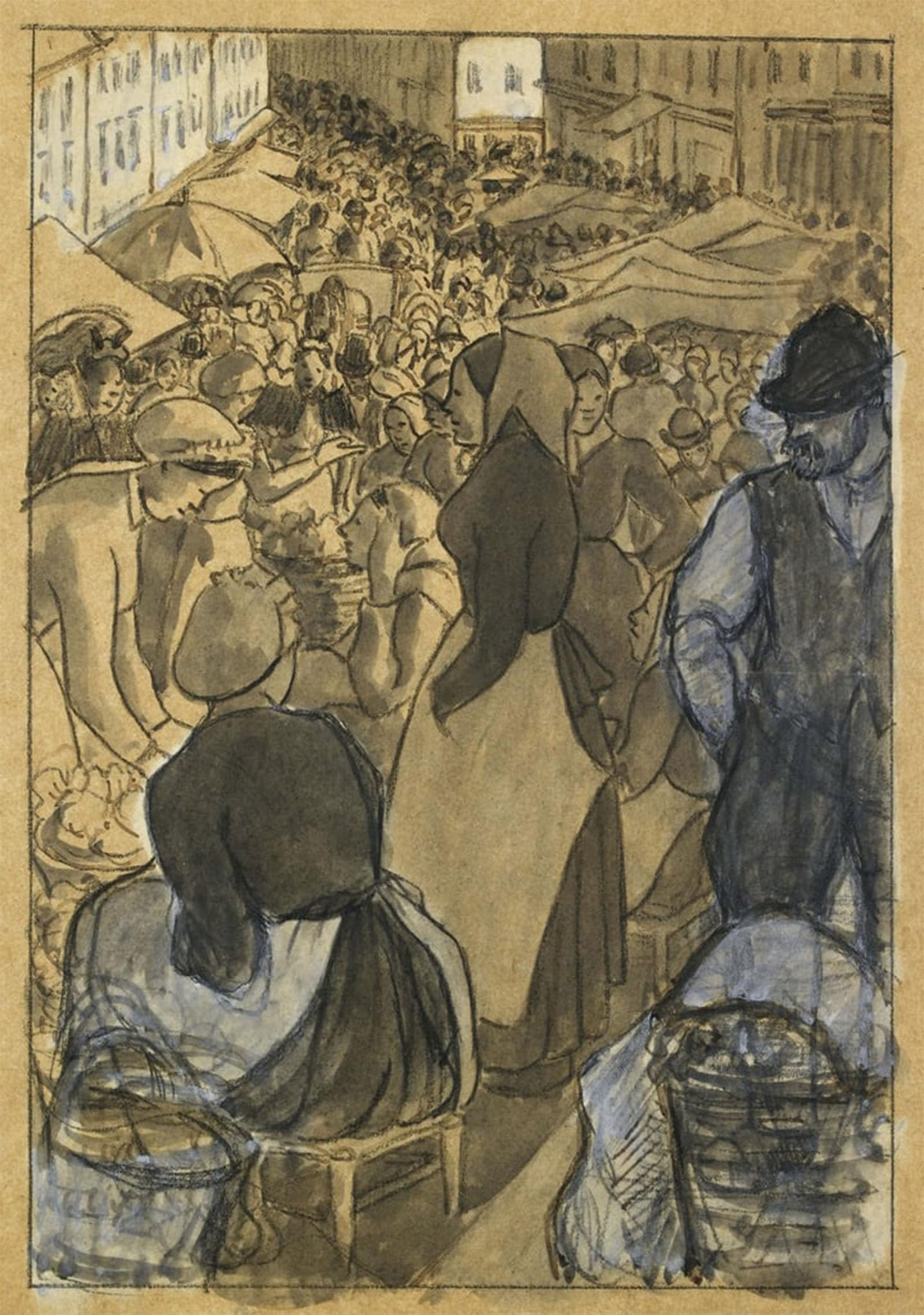 Artxlxxbn No Frame Famous Prints Artwork Pictures Poster Painting Art Market Scene By Camille Jacob Pissarro Artwork Landscape Pictures For Home Decor 60X90cm
