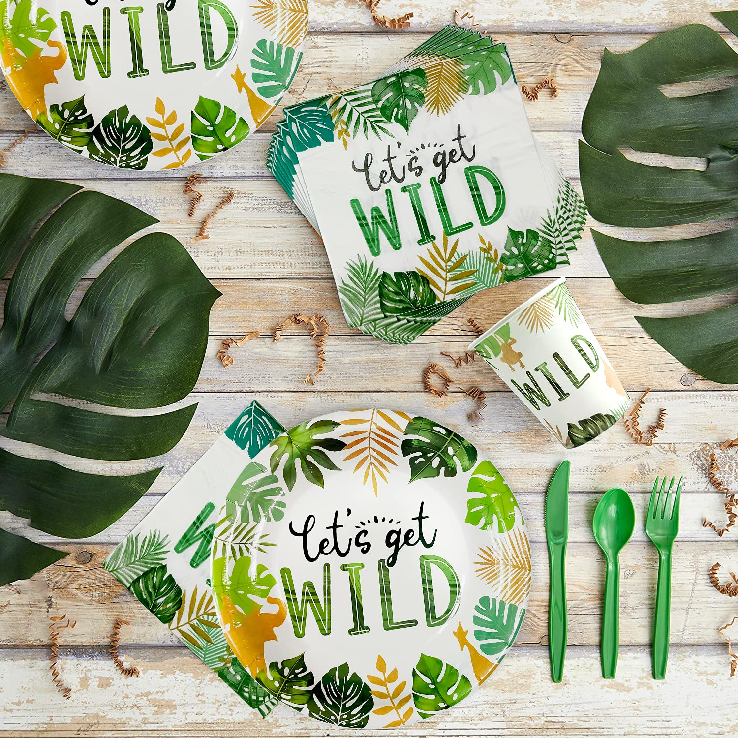 Safari Birthday Decorations Tableware Set Animal Jungle Theme Party Supplies Includes Plates