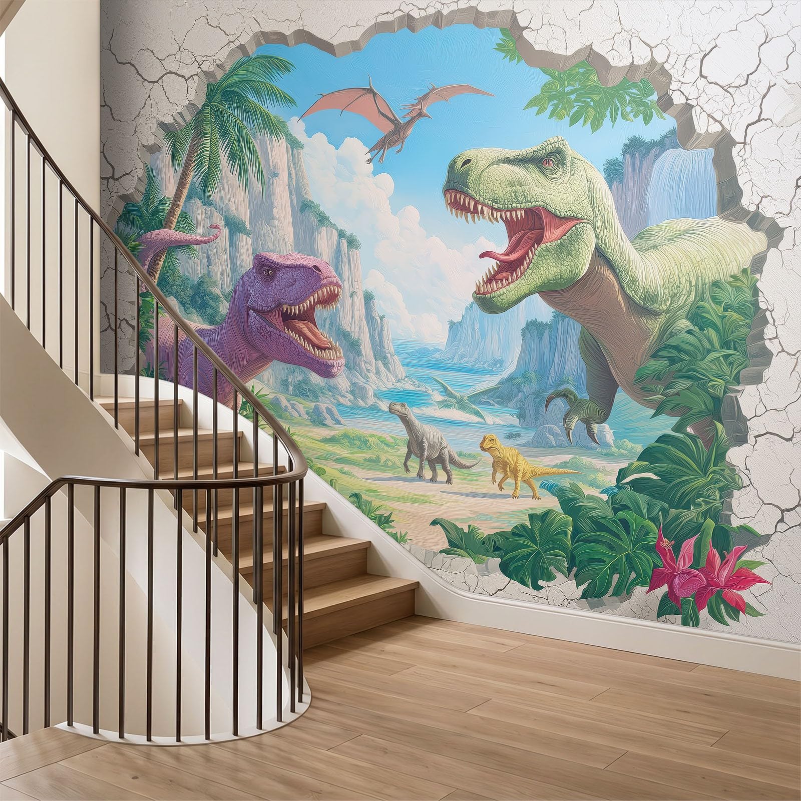 Fototapeta mityczna bestia nadruk fototapeta, 3D prehistoryczne zwierzę dinozaur fototapeta - nowoczesny design dekoracja obraz plakat tapeta 200 szer. x 140 cm do salonu sypialni dziecięcej