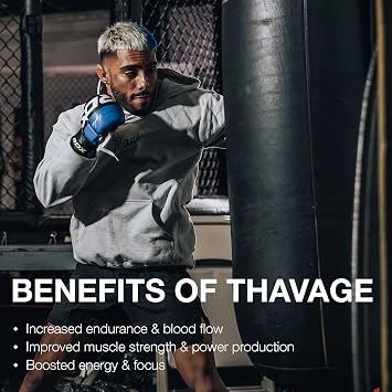 RAW Pre Workout Powder, Thavage (5 Peat, Red Gummy) - Chris Bumstead Sports Nutrition Supplement for Men & Women - Cbum Pre Workout for Working Out, Hydration, Mental Focus & Energy - 40 Servings