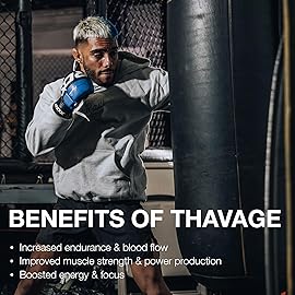 RAW Pre Workout Powder, Thavage (5 Peat, Red Gummy) - Chris Bumstead Sports Nutrition Supplement for Men & Women - Cbum Pre Workout for Working Out, Hydration, Mental Focus & Energy - 40 Servings