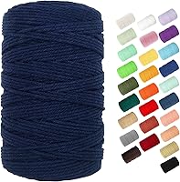 Vista 19 de Cuerda de macramé de 0.118 in para 220 yardas, cuerda de algodón de 68.8 pies, cuerda de macramé de color 100% natural para kit de macramé, ganchos