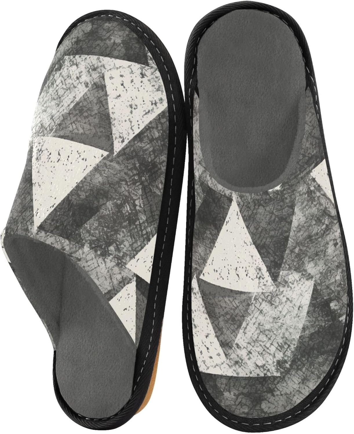 Boho Bohemian Geometric House Slippers – Cozy Fuzzy Slippers for Guests, Washable & Disposable, Perfect for Shoeless Home, Spa & Hotel Use A110778