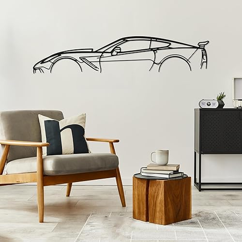 Miniatura 6 de DecoSoul Corvette ZR1 C7 Classic Model Silhouette - Arte de pared de metal para automóvil, automóvil deportivo, decoración de línea de silueta